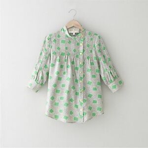 Anthropologie Lauren Moffatt green snap button size small